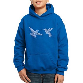 Hummingbirds - Boy's Word Art Hooded Sweatshirt