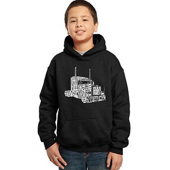 Keep On Truckin' - Boy's Word Art Hooded Sweatshirt