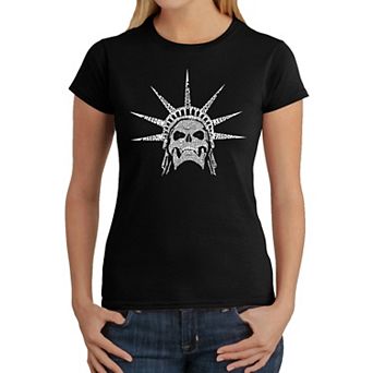 Freedom Skull - Women's Word Art T-Shirt