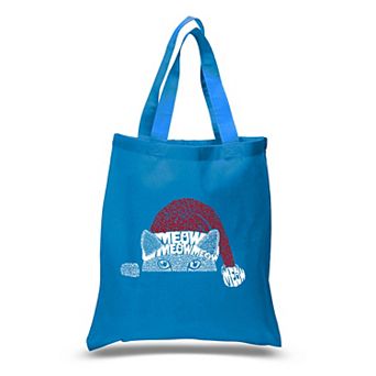 Christmas Peeking Cat - Small Word Art Tote Bag