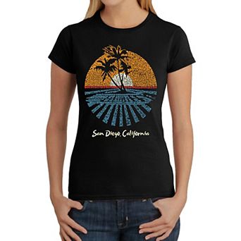 Cities In San Diego - Women's Word Art T-Shirt