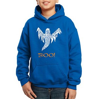 Halloween Ghost - Boy's Word Art Hooded Sweatshirt