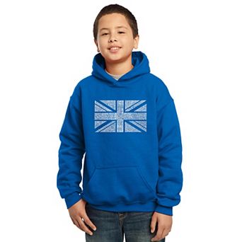 Union Jack - Boy's Word Art Hooded Sweatshirt