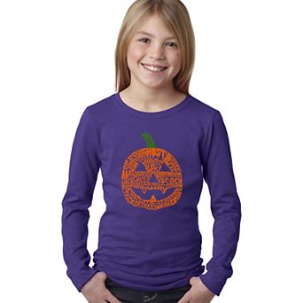 Pumpkin - Girl's Word Art Long Sleeve