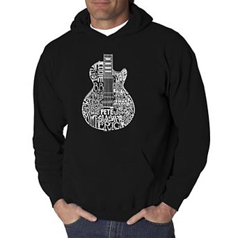 Rock Guitar Head - Men's Word Art Hooded Sweatshirt