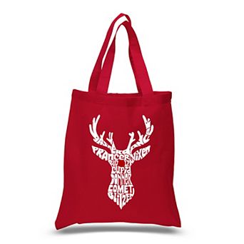 Small Word Art Tote Bag - Santa's Reindeer