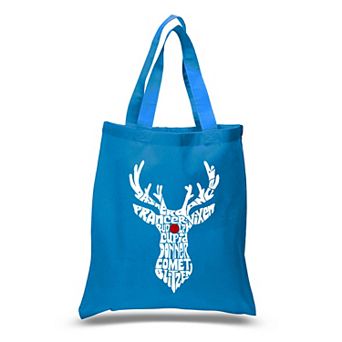 Small Word Art Tote Bag - Santa's Reindeer