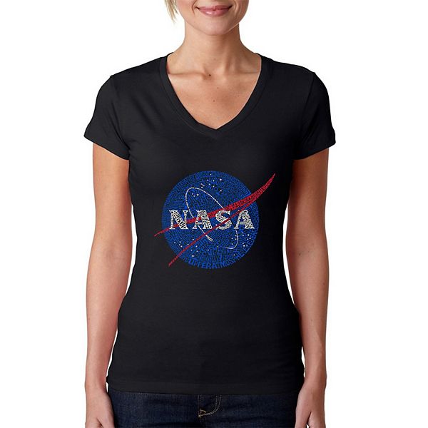 NASA's Most Notable MissionsWomen's Word Art VNeck T-Shirt