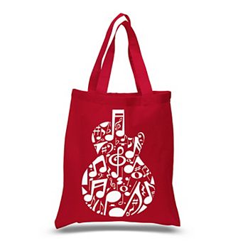 Music Notes Guitar - Small Word Art Tote Bag