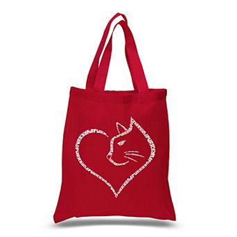 Cat Heart - Small Word Art Tote Bag