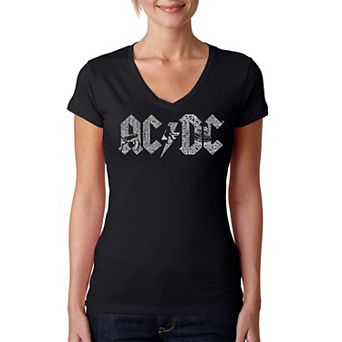 ACDC - Women's Word Art V-Neck T-Shirt