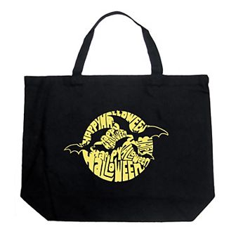 Large Word Art Tote Bag - Halloween Bats