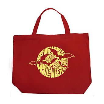 Large Word Art Tote Bag - Halloween Bats