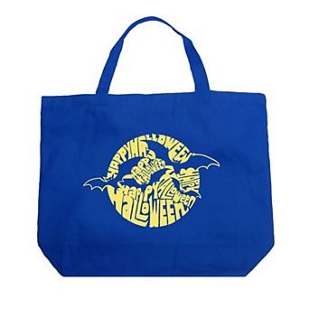 Large Word Art Tote Bag - Halloween Bats