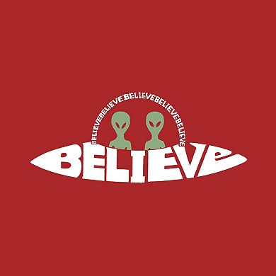 Believe UFO - Small Word Art Tote Bag