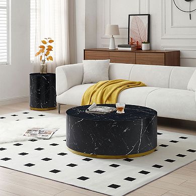 F.C Design Faux Marble Coffee Tables for Living Room