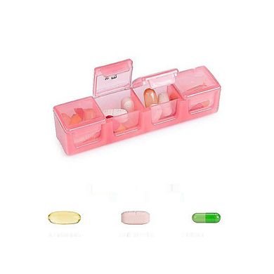 Sukuos 7-Day Pill Organizer, Large Moisture-Resistant Cases - Rainbow Colors