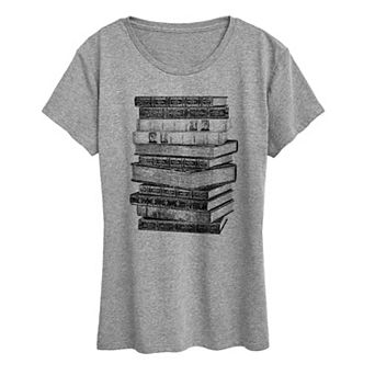Women's Stacked Books Graphic Tee