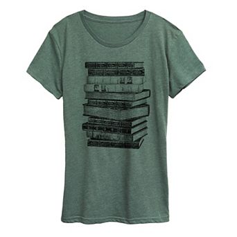 Women's Stacked Books Graphic Tee