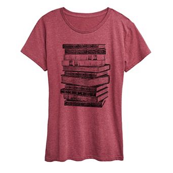 Women's Stacked Books Graphic Tee