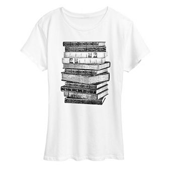 Women's Stacked Books Graphic Tee