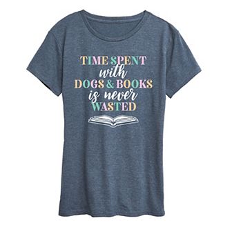 Women's Time Spent With Dogs Books Graphic Tee