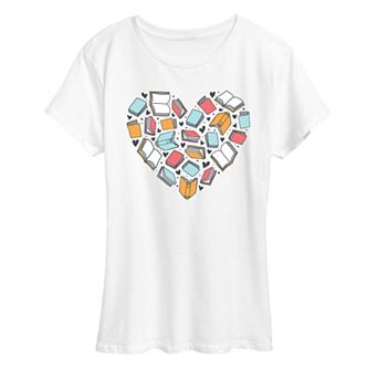 Women's Book Heart Graphic Tee