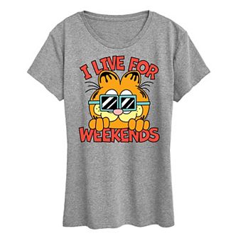 Women's Garfield I Live For Weekends Graphic Tee