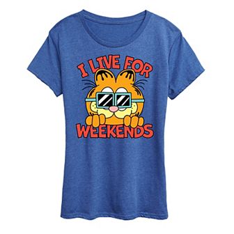Women's Garfield I Live For Weekends Graphic Tee