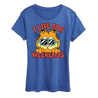 Women's Garfield I Live For Weekends Graphic Tee