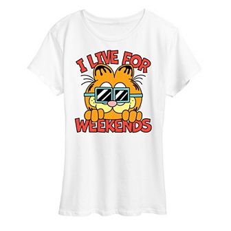 Women's Garfield I Live For Weekends Graphic Tee