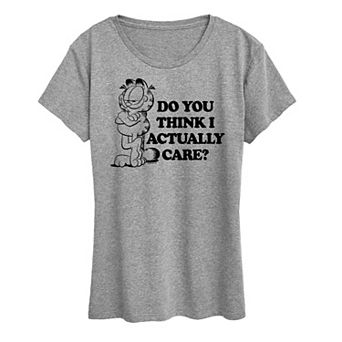 Women's Garfield Do You Think I Care Graphic Tee