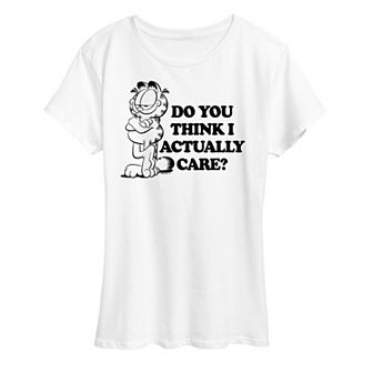 Women's Garfield Do You Think I Care Graphic Tee