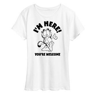 Women's Garfield I'm Here You're Welcome Graphic Tee