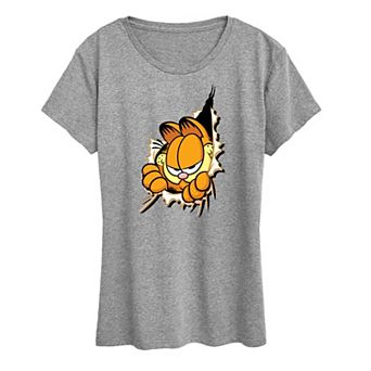 Women's Garfield Peeking Out Graphic Tee