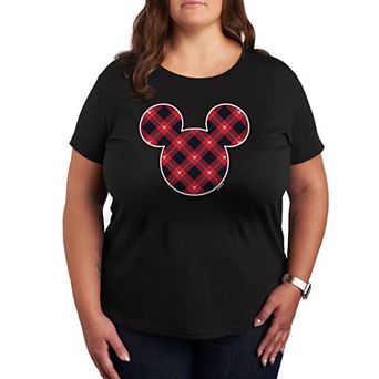 Disney's Mickey Mouse Plus Plaid Silhouette Graphic Tee
