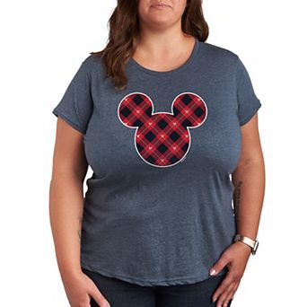 Disney's Mickey Mouse Plus Plaid Silhouette Graphic Tee
