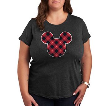 Disney's Mickey Mouse Plus Plaid Silhouette Graphic Tee