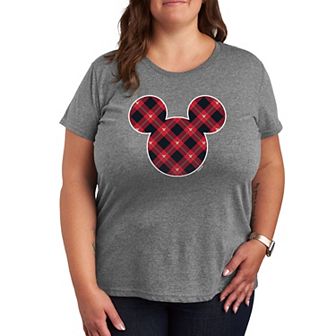 Disney's Mickey Mouse Plus Plaid Silhouette Graphic Tee