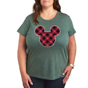 Disney's Mickey Mouse Plus Plaid Silhouette Graphic Tee