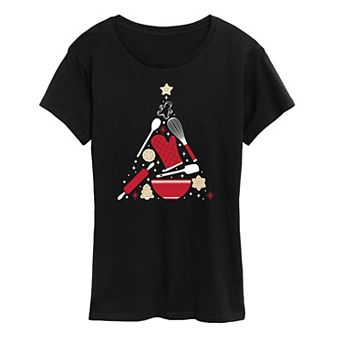 Women's Baking Christmas Tree Graphic Tee
