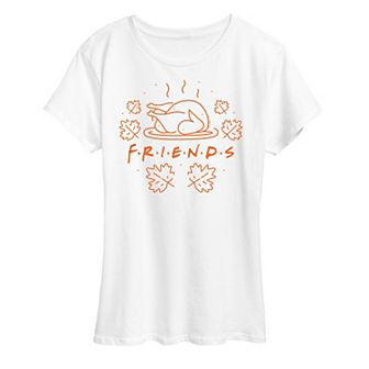 Women's Friends Logo With Turkey Graphic Tee
