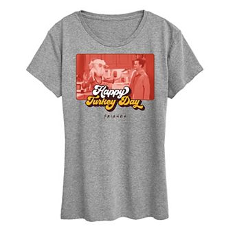 Women's Friends Happy Turkey Day Graphic Tee