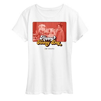 Women's Friends Happy Turkey Day Graphic Tee