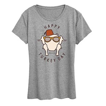 Women's Friends Happy Turkey Day Graphic Tee