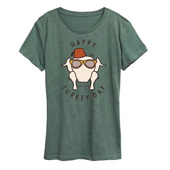 Women's Friends Happy Turkey Day Graphic Tee