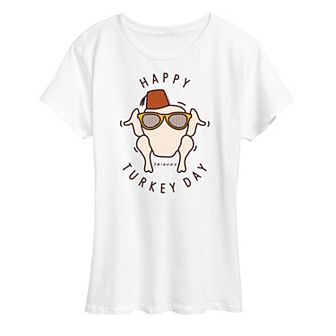 Women's Friends Happy Turkey Day Graphic Tee