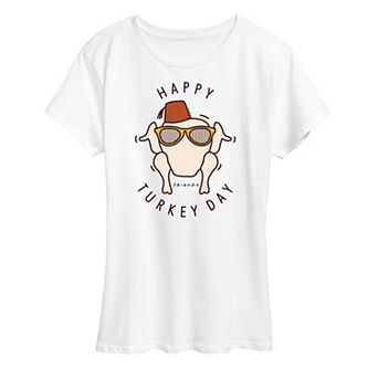 Women's Friends Happy Turkey Day Graphic Tee