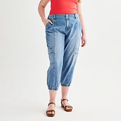 Dadaria Capri Pants for Women Plus Size Stretch Drawstring Printed Cropped  Pants Blue XL,Female
