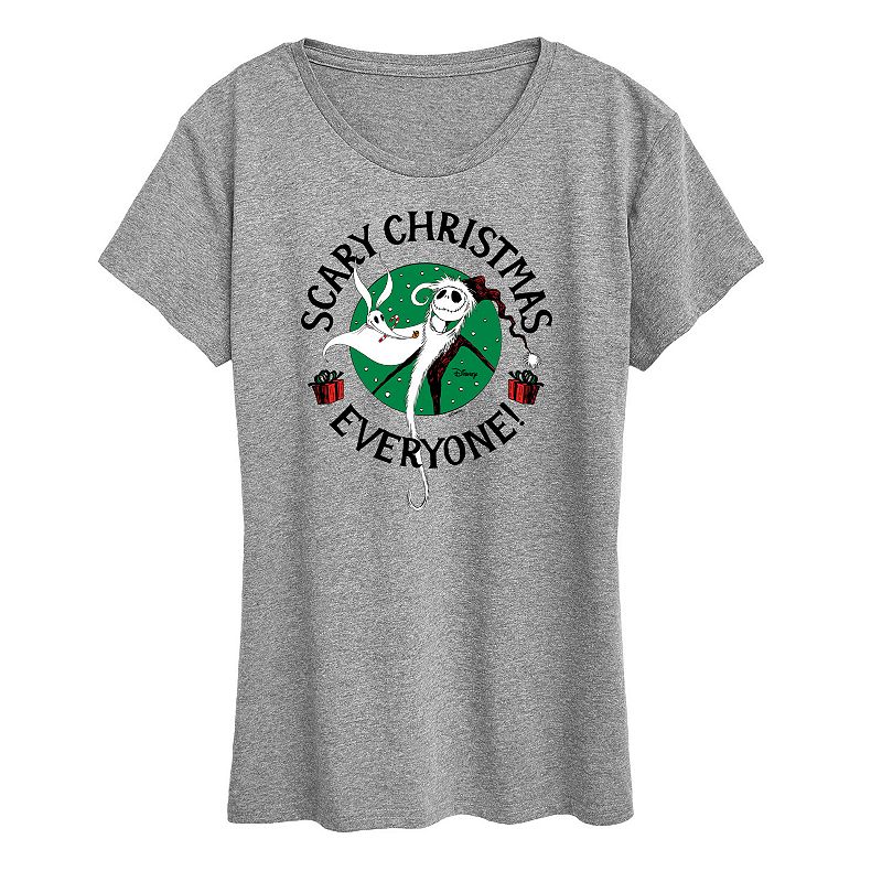 Disney's Nightmare Before Christmas Women's Scary Christmas Everyone Graphic Tee, Girl's,